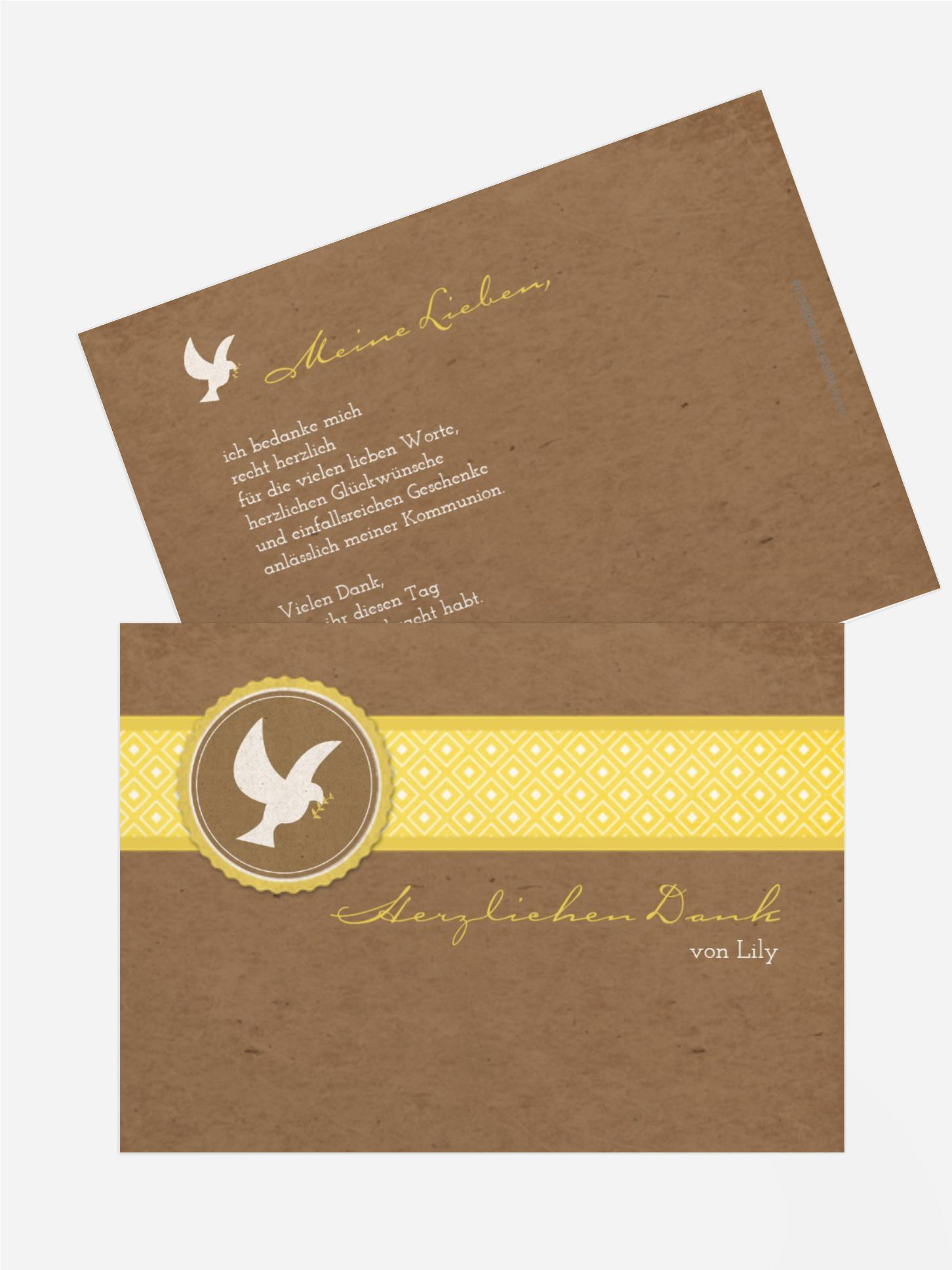 Dankeskarte Kommunion Flügelschlag