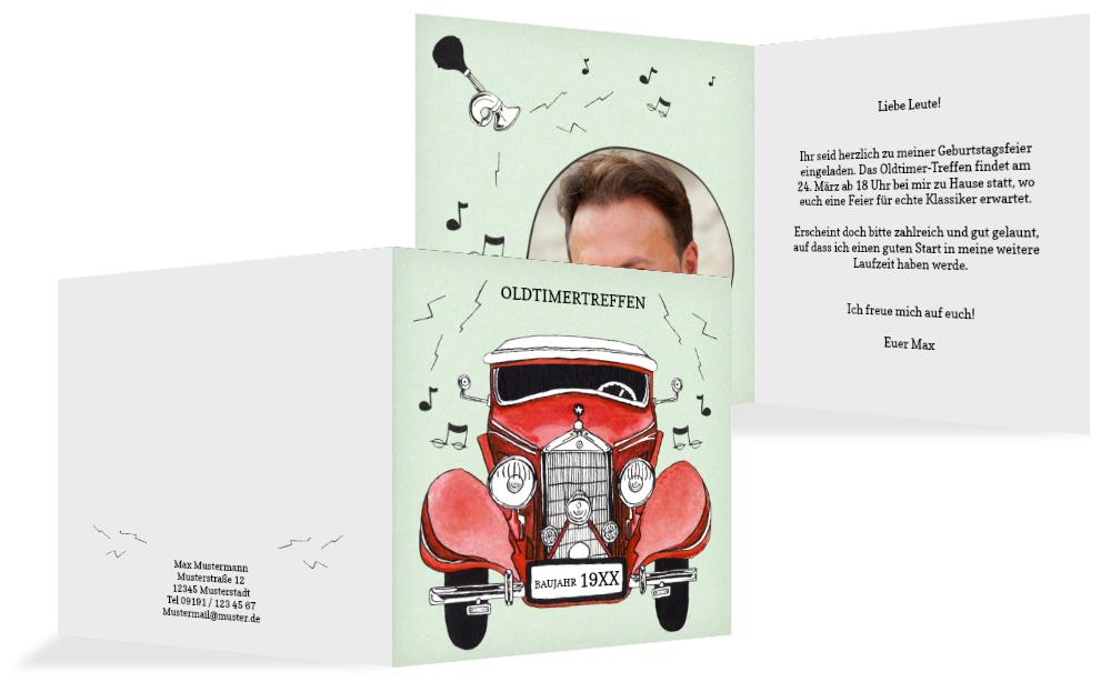 Einladung mit Foto Oldtimertreffen Einladung mit Foto Oldtimertreffen