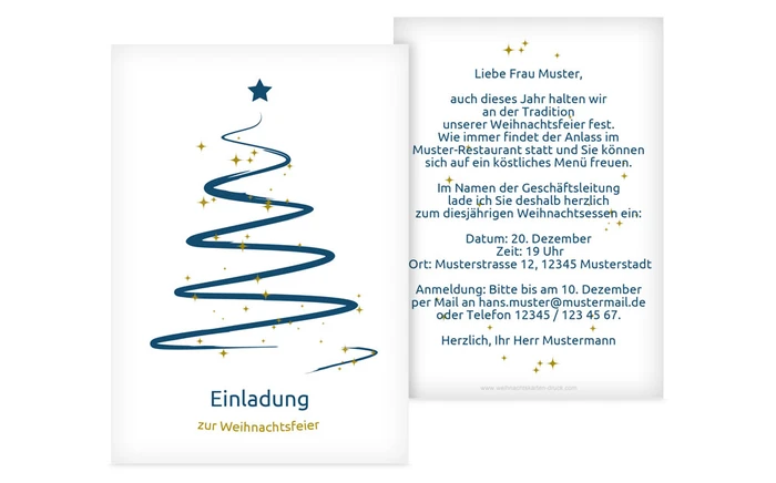Einladungskarte Weihnachten Geschäft Wunderbaum Einladungskarte Weihnachten Geschäft Wunderbaum