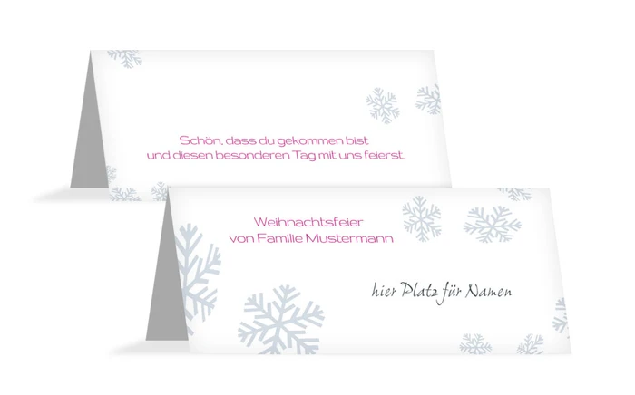 Weihnachtstischkarte Schneesturm
