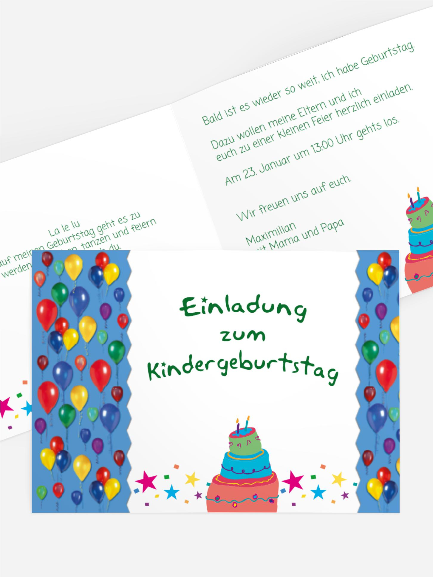 Geburtstagseinladung Kleinkinder Luftballon Geburtstagseinladung Kleinkinder Luftballon