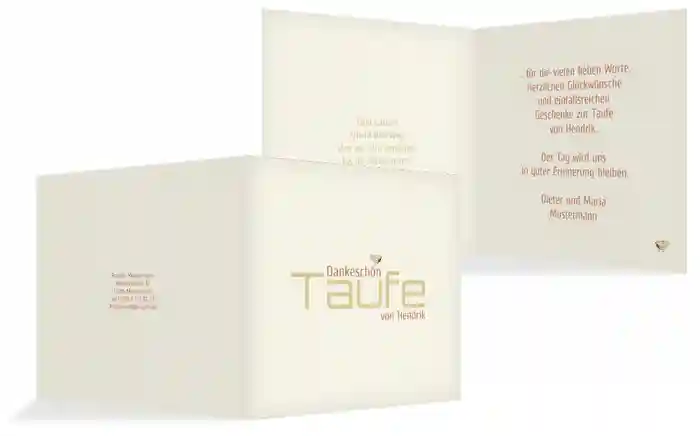 Taufe Dankeskarte Vogel Taufe Dankeskarte Vogel