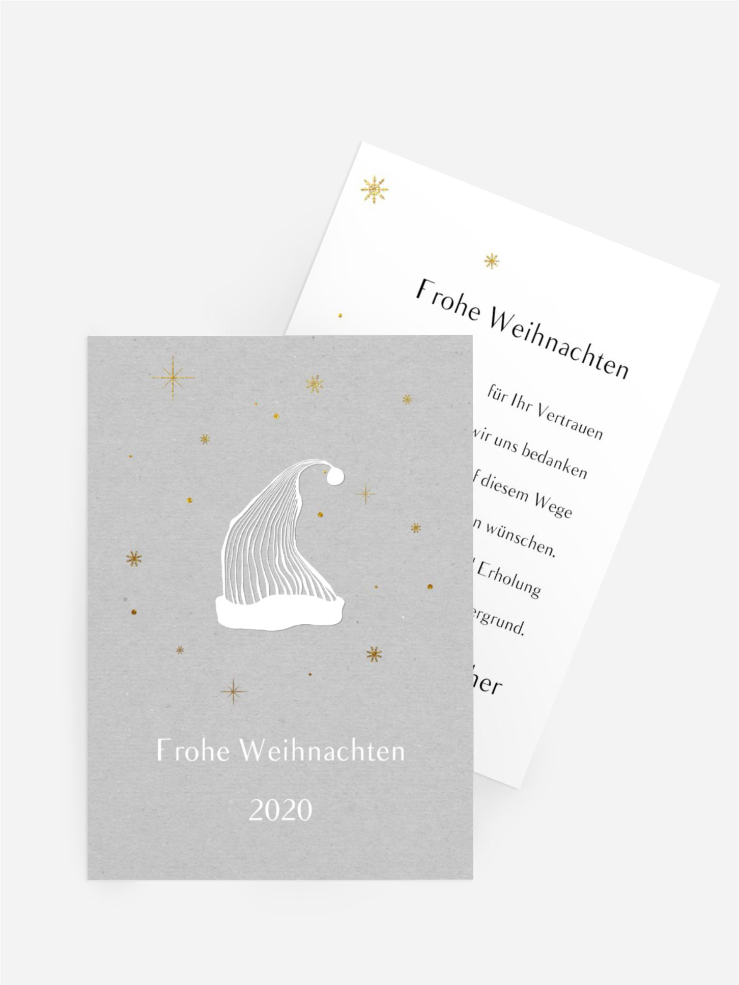 Weihnachtsgrußkarte Zipfelmütze