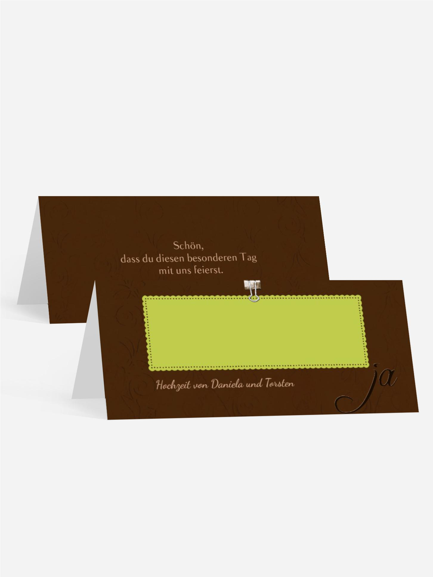 Tischkarte Liebesnachricht