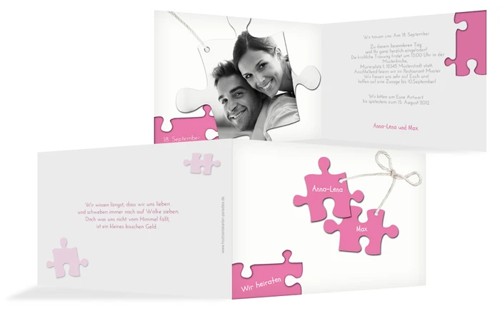 Einladungskarte Puzzleteile