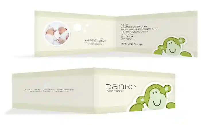 Taufkarte Danke Äffchen Taufkarte Danke Äffchen