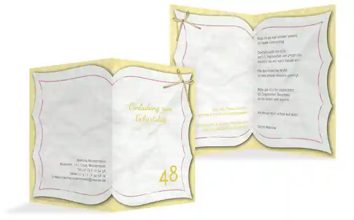 Einladungskarte zum Geburtstag Gedichtebuch