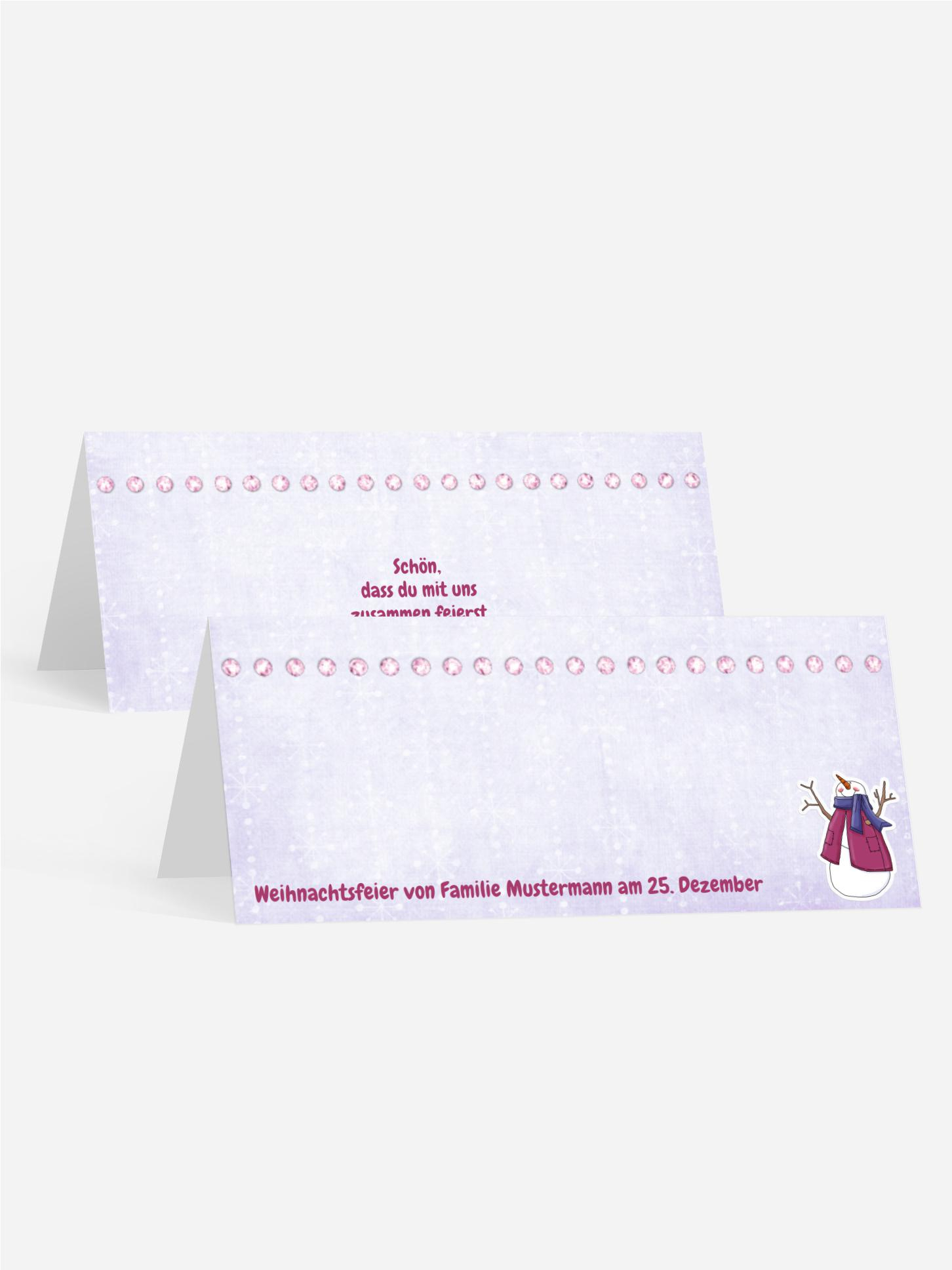 Weihnachtstischkarte Comic