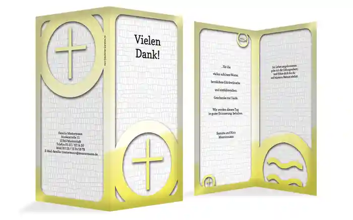 Dankeskarte Taufe Taufsymbolrahmen