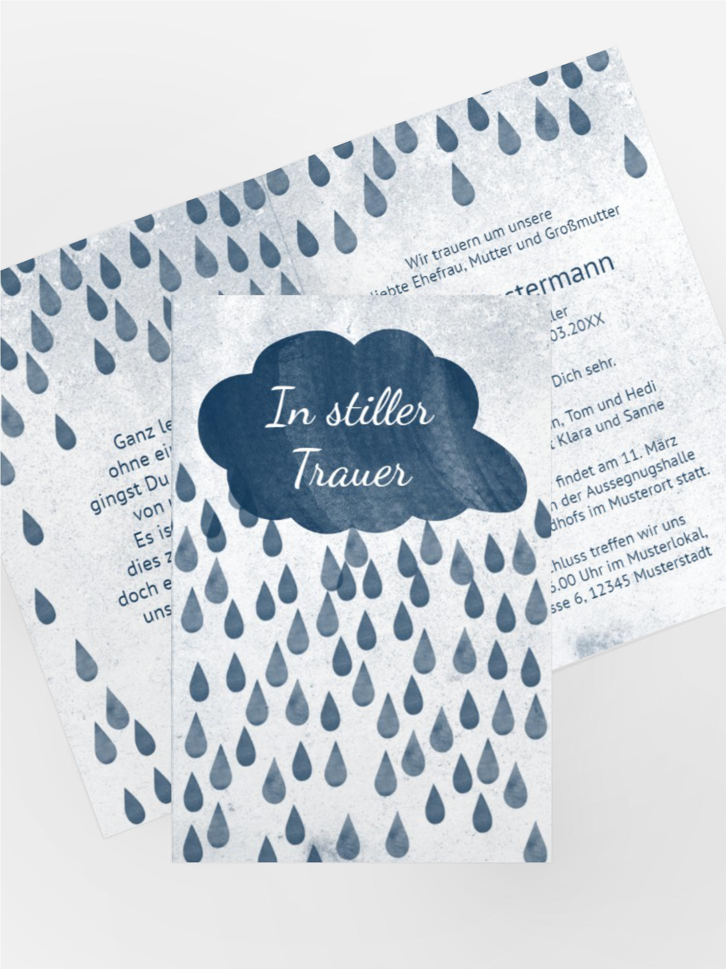 Trauerkarte Regen hoch