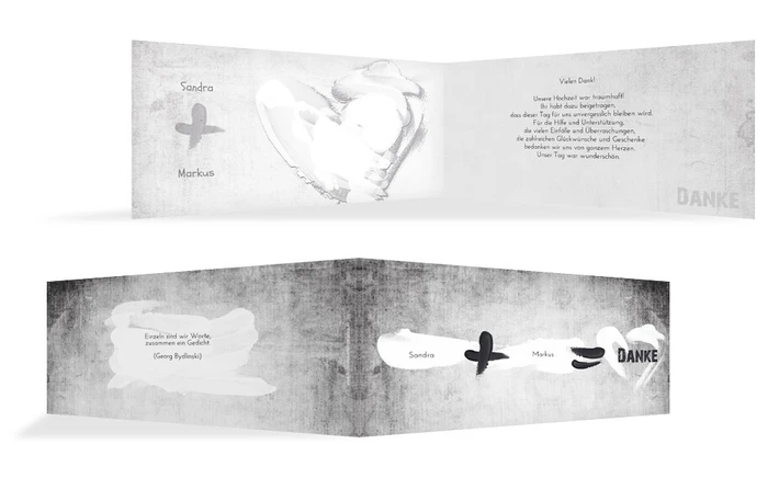 Dankeskarte Du+Ich=Liebe 2