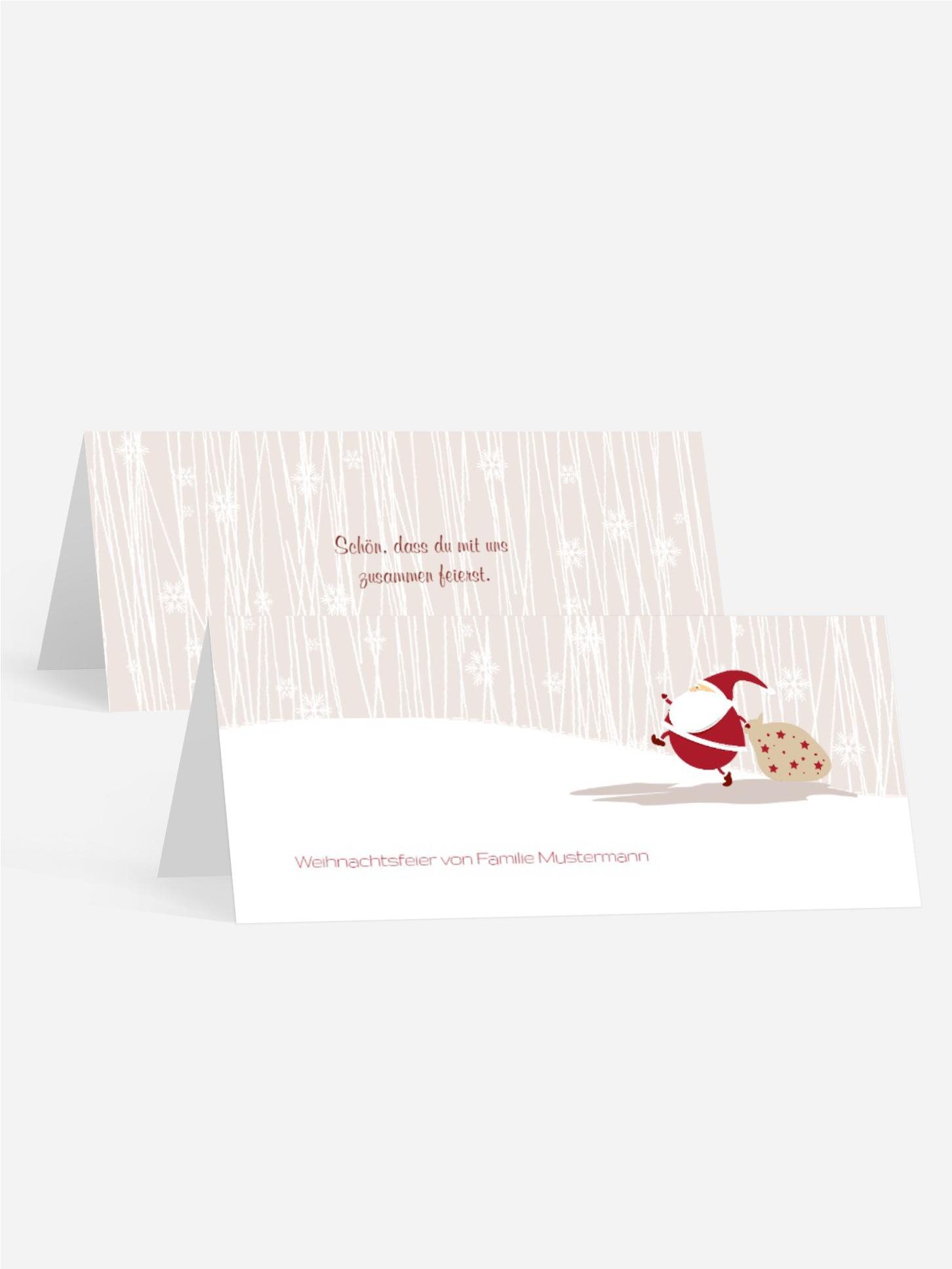 Weihnachtstischkarte Weihnachtsmann