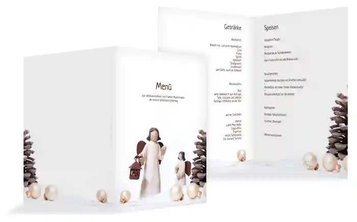 Weihnachtsmenükarte Weihnachtsengel