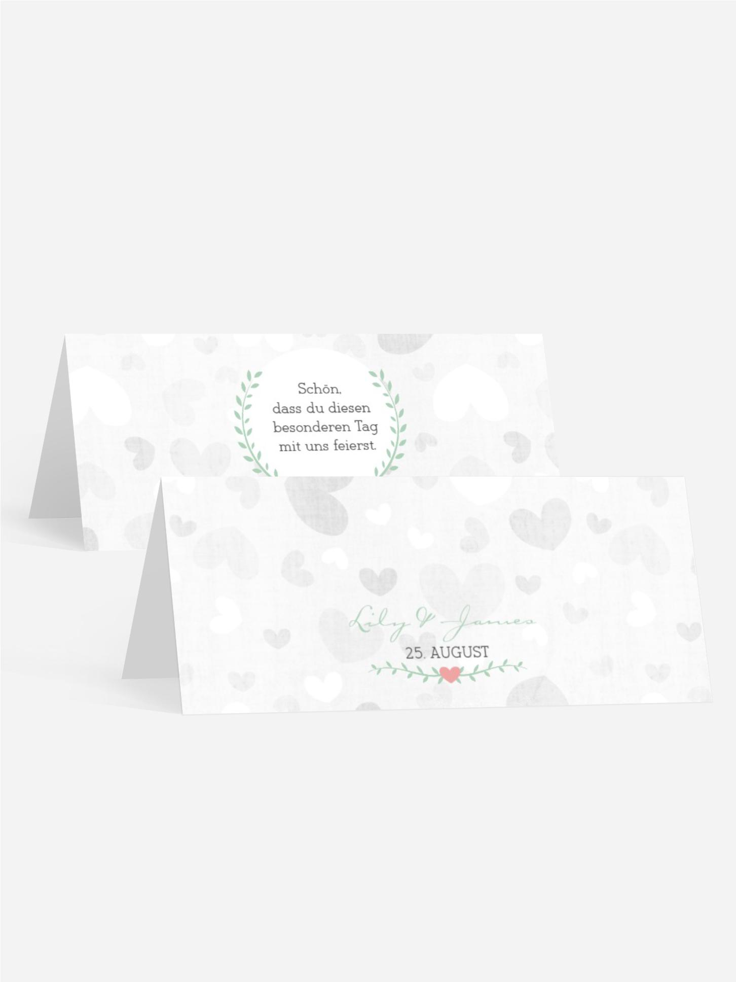 Tischkarte zur Hochzeit Zarte Ranke