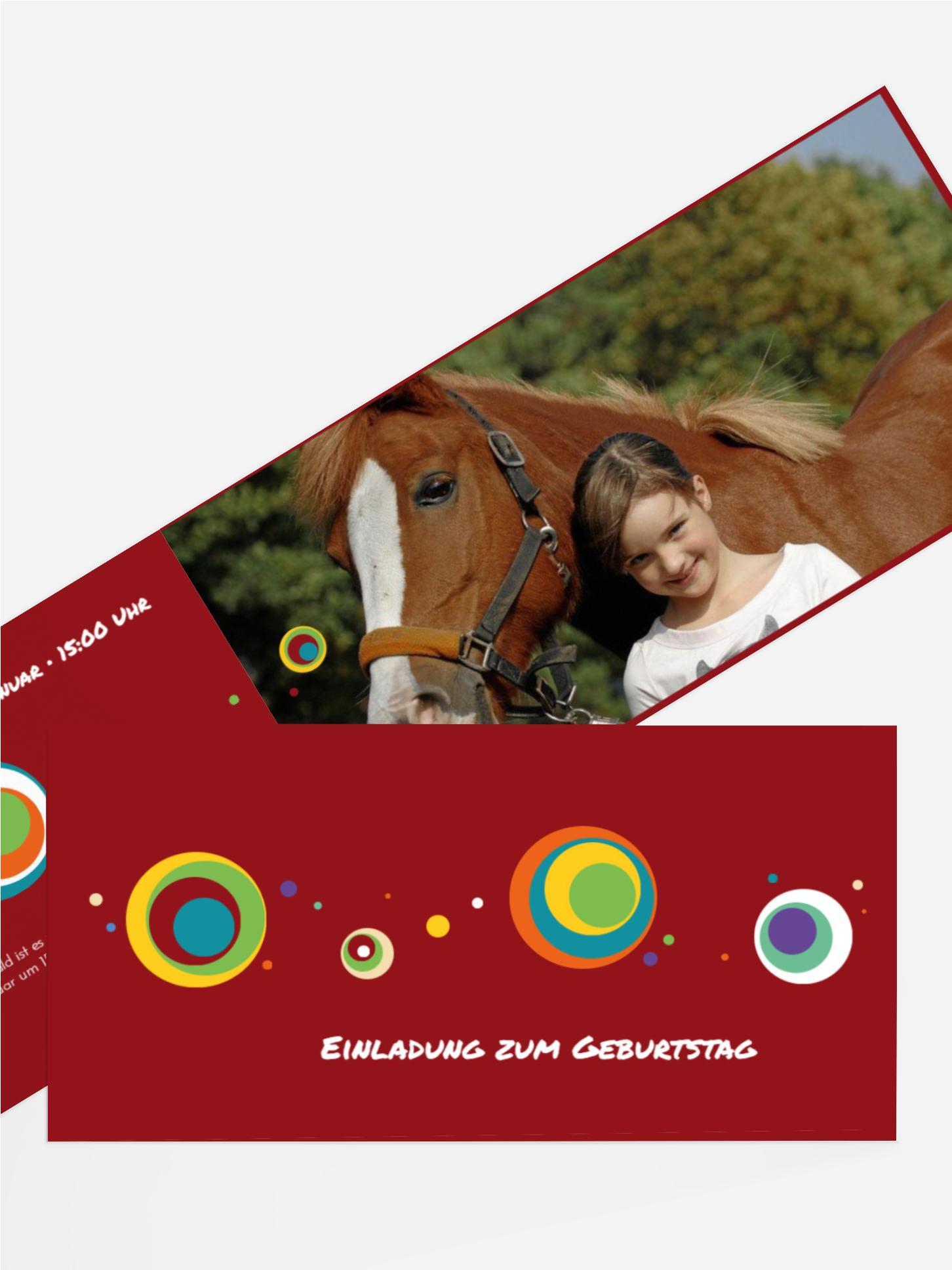 Kindergeburtstag Einladungskarte Retro Foto