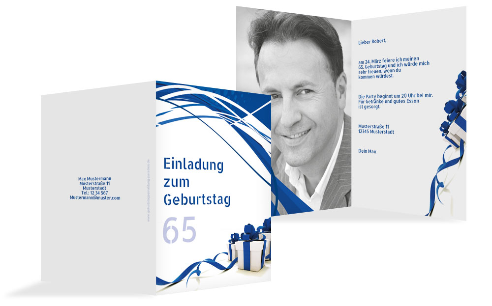 Geburtstagseinladung Schleifenband Foto 65