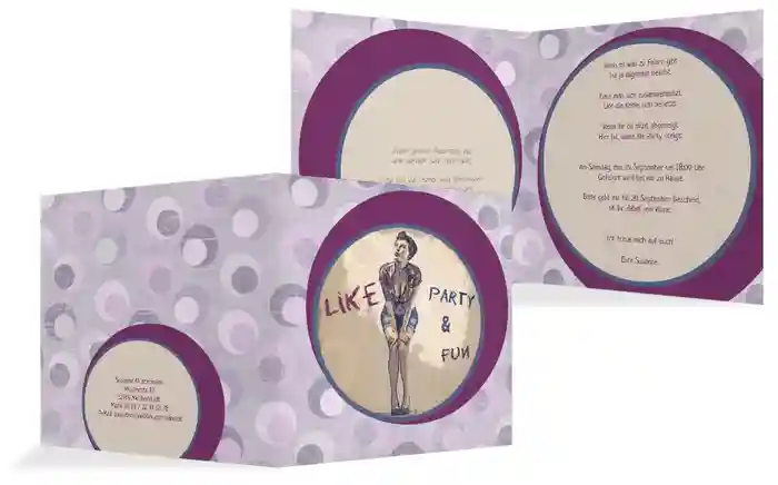 Einladung zum Geburtstag Retro Pin up