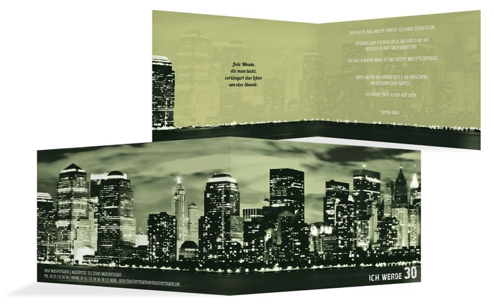 Einladungskarte zum Geburtstag Skyline 30 Einladungskarte zum Geburtstag Skyline 30
