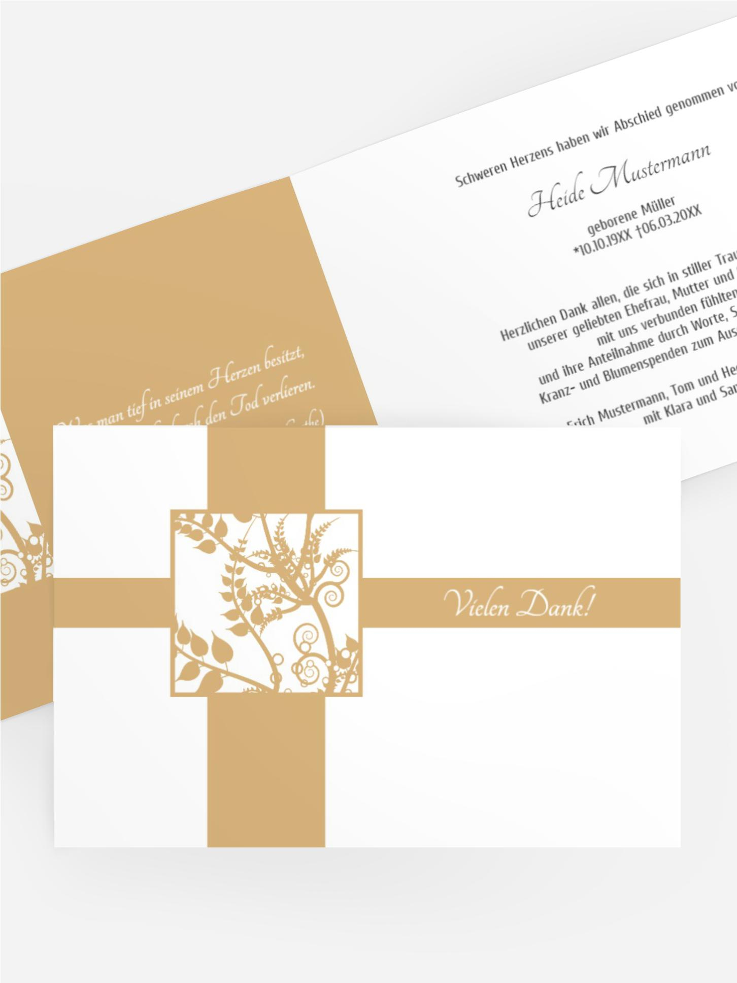 Dankeskarte Florales Quadrat quer