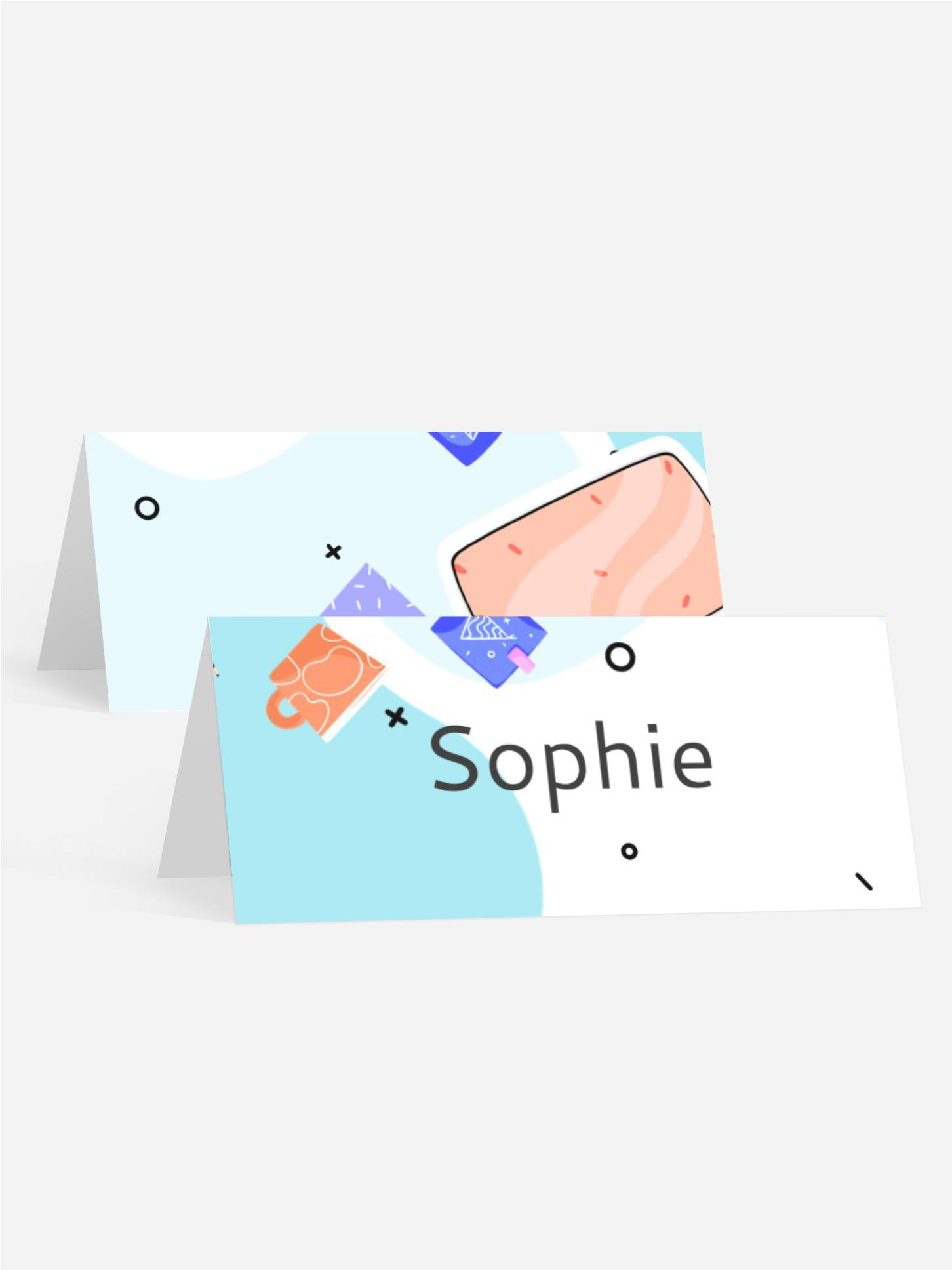 Tischkarte Jugendliche Geburtstag Bürochaos