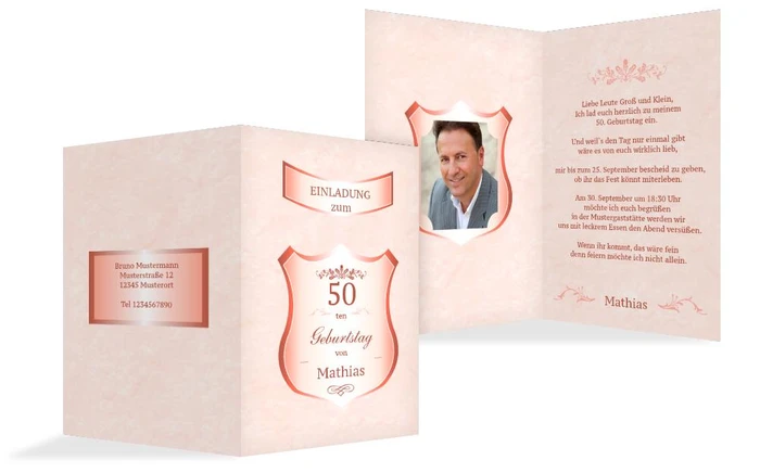 Geburtstagseinladung 50 label Foto