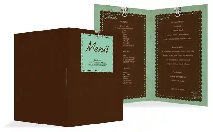 Menükarte Liebesnachricht