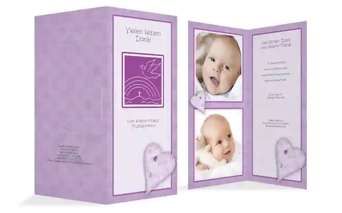 Dankeskarte Taufe Bubblehearts Dankeskarte Taufe Bubblehearts