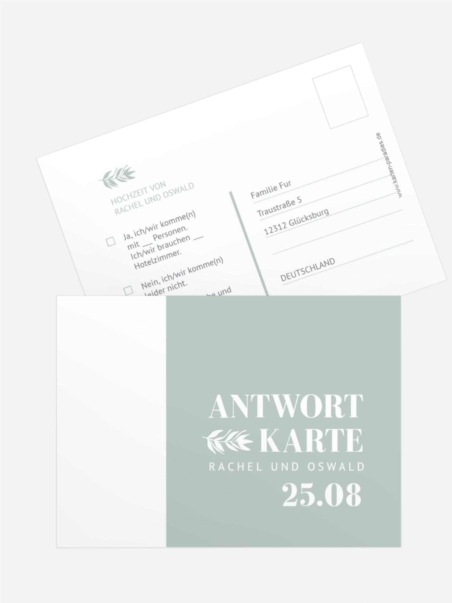 Antwortkarte Gewächs