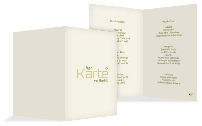 Menükarte Taufe Vogel