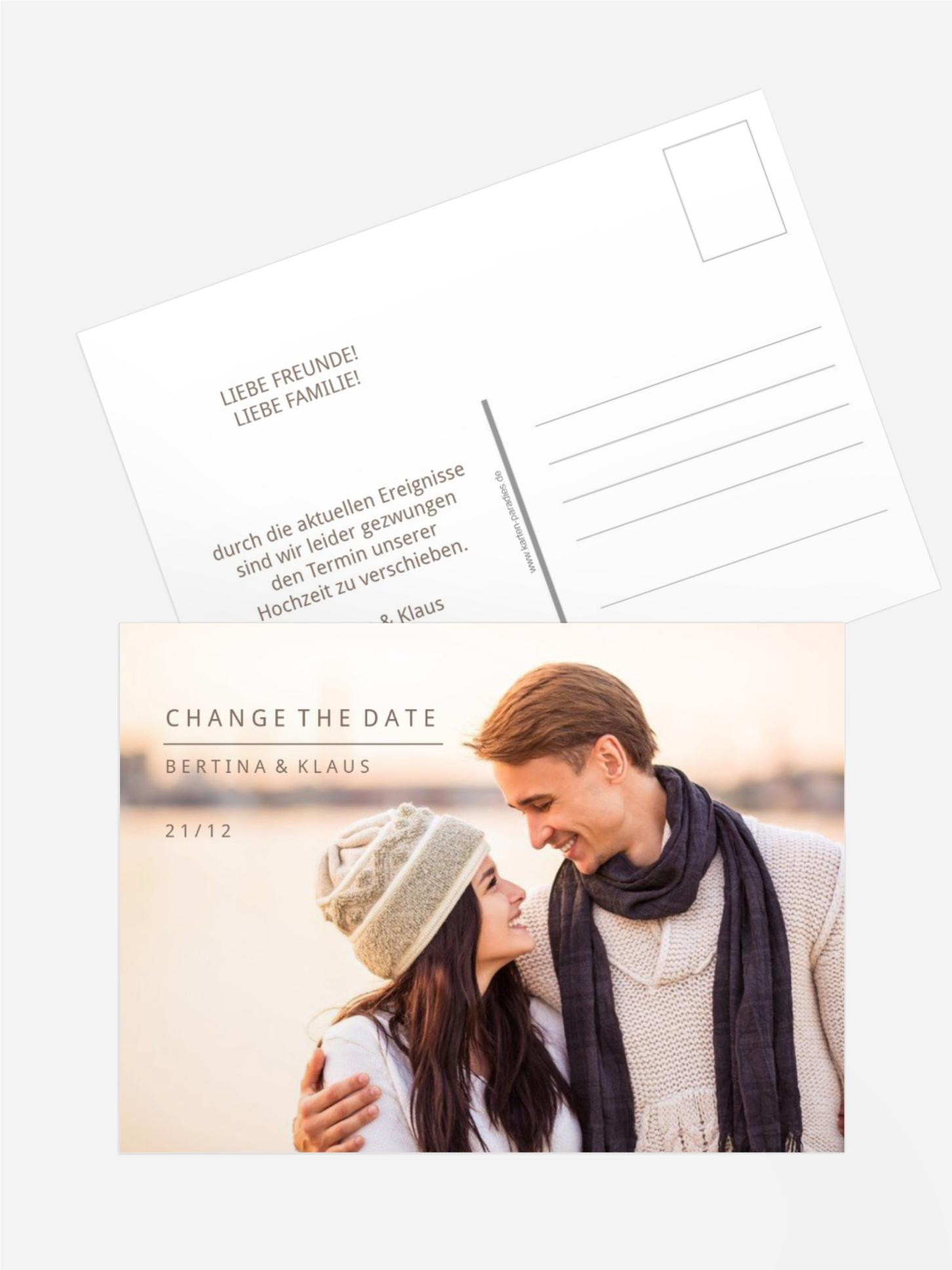 Change The Date Karte Winterliche Liebe