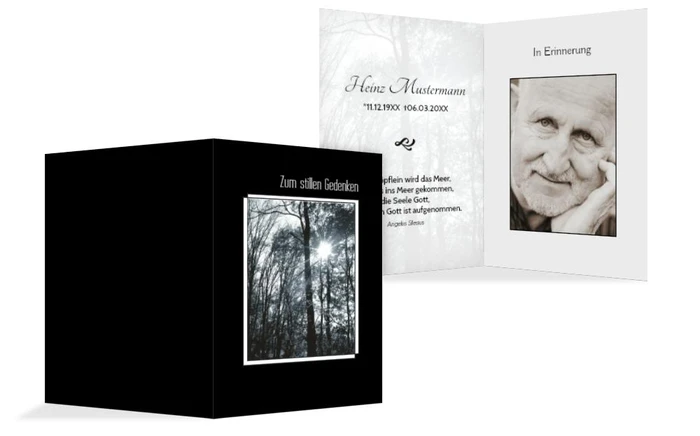 Sterbebildkarte Wald