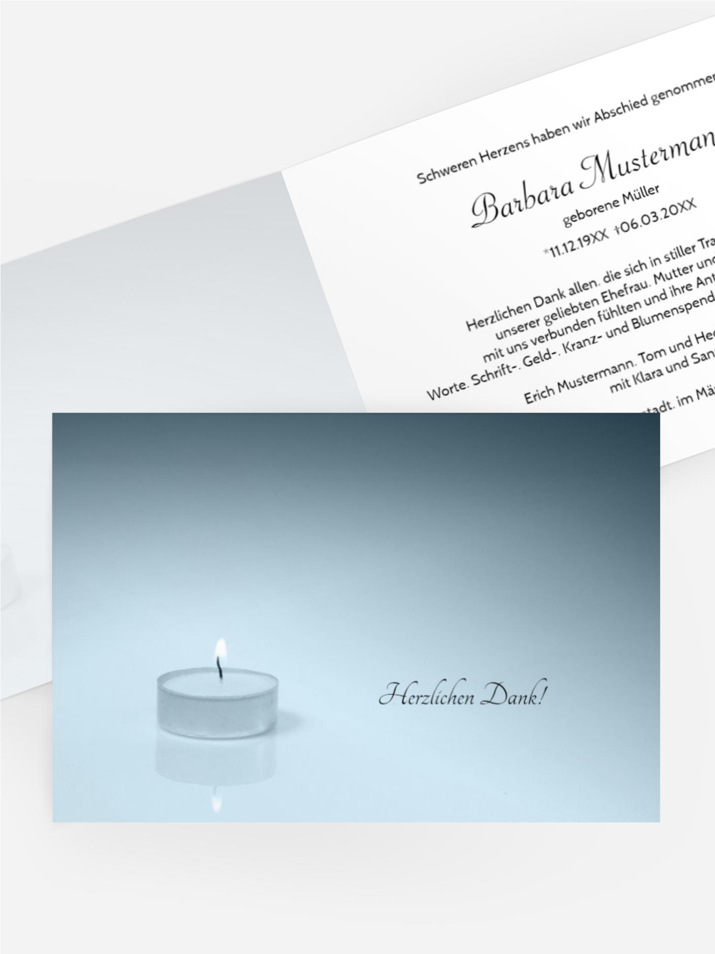 Dankeskarte Teelicht quer