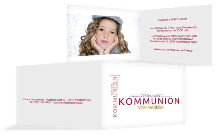 Einladungskarte Kommunion Script