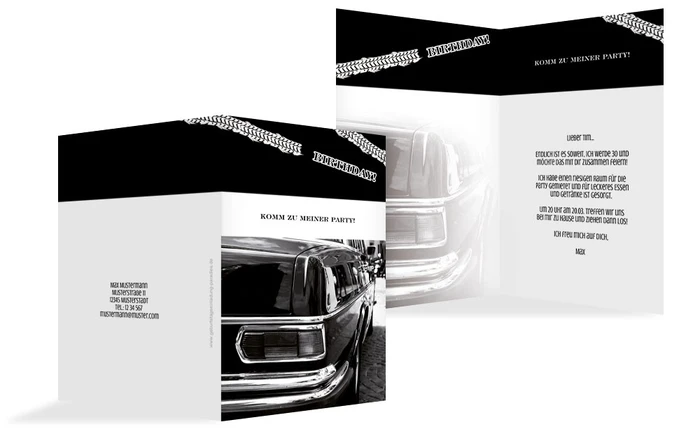 Geburtstagseinladung Reifenspur