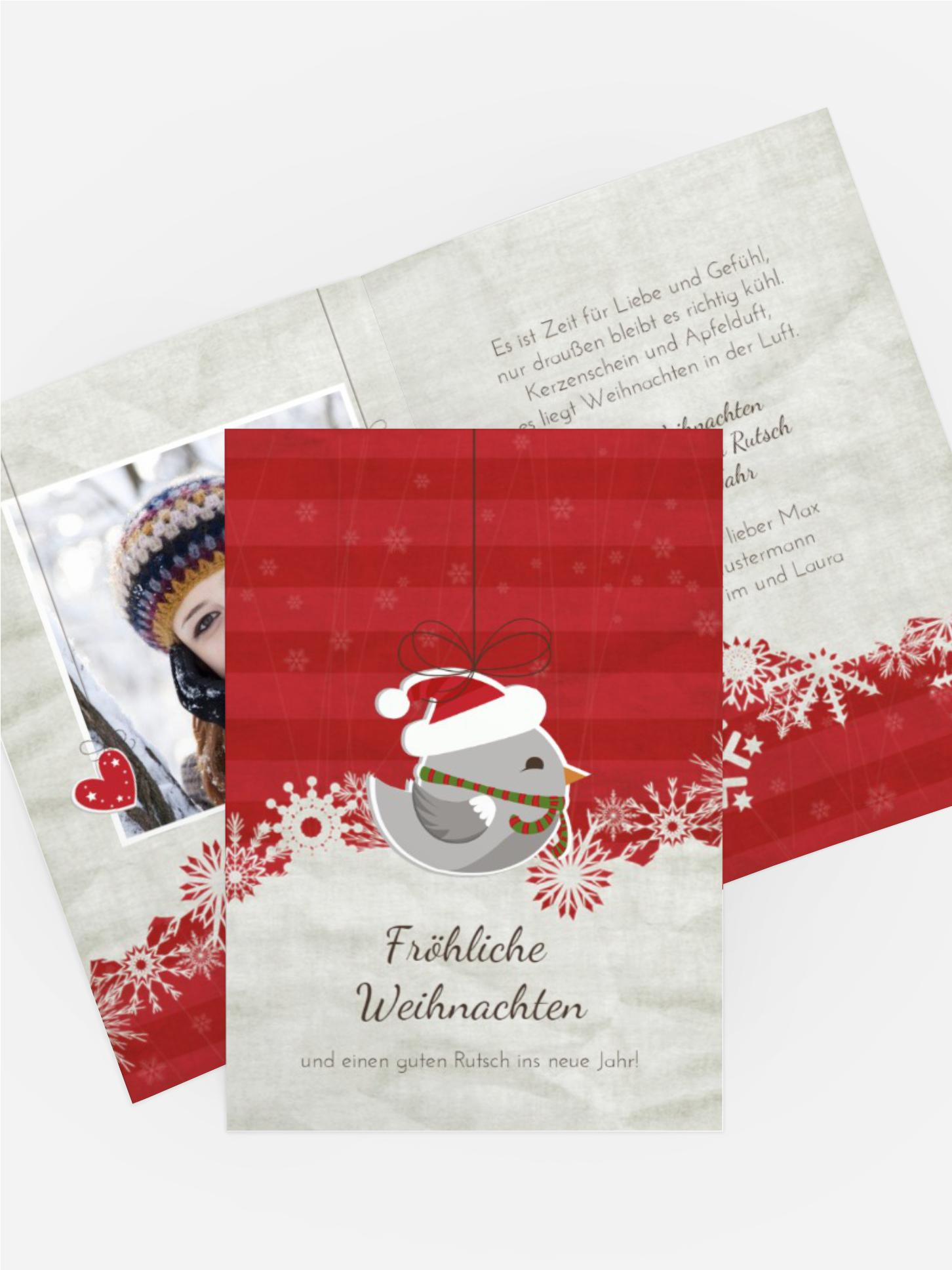 Foto Weihnachtsgrußkarte Vogel