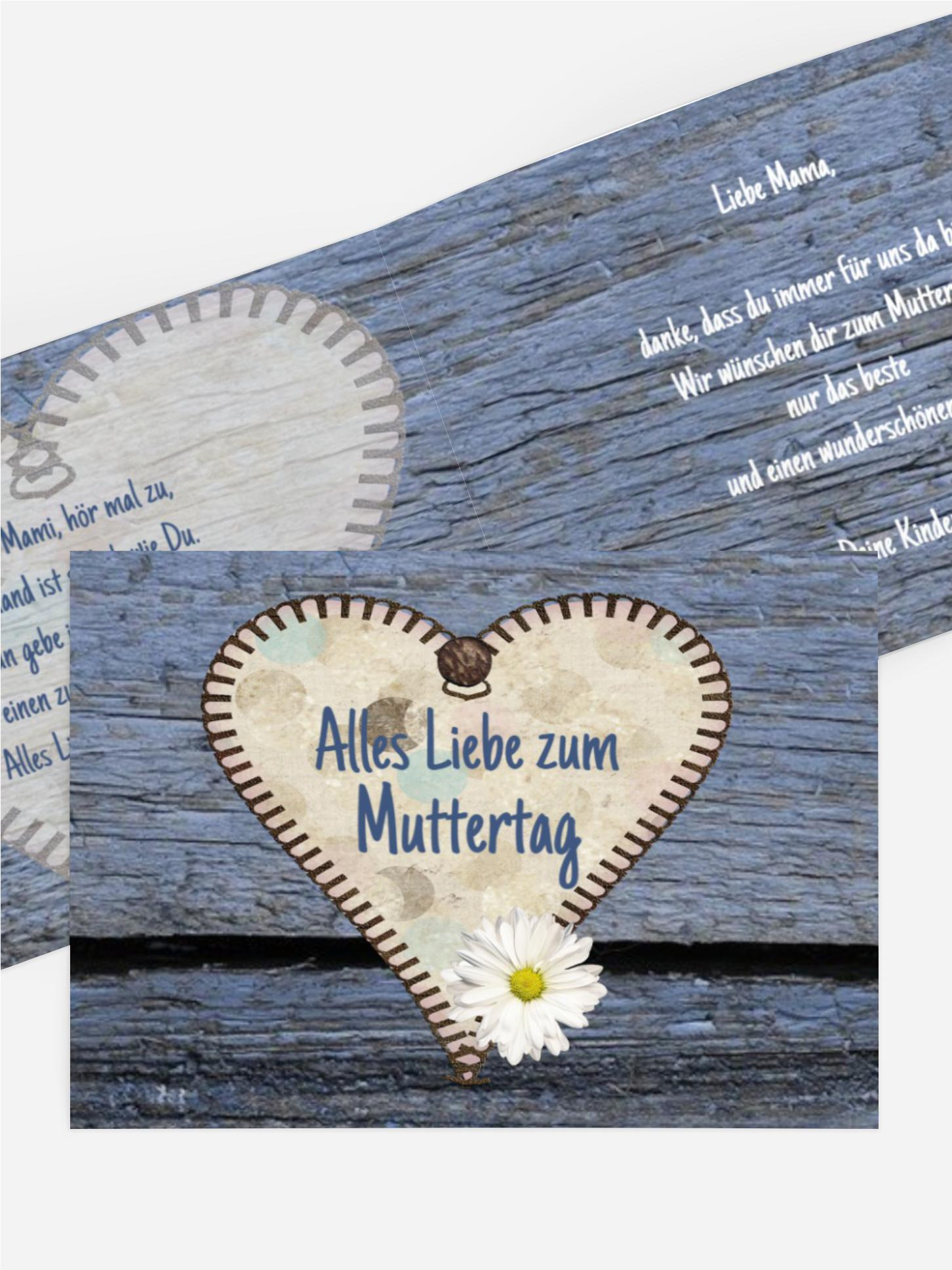 Muttertagskarte Holzherz