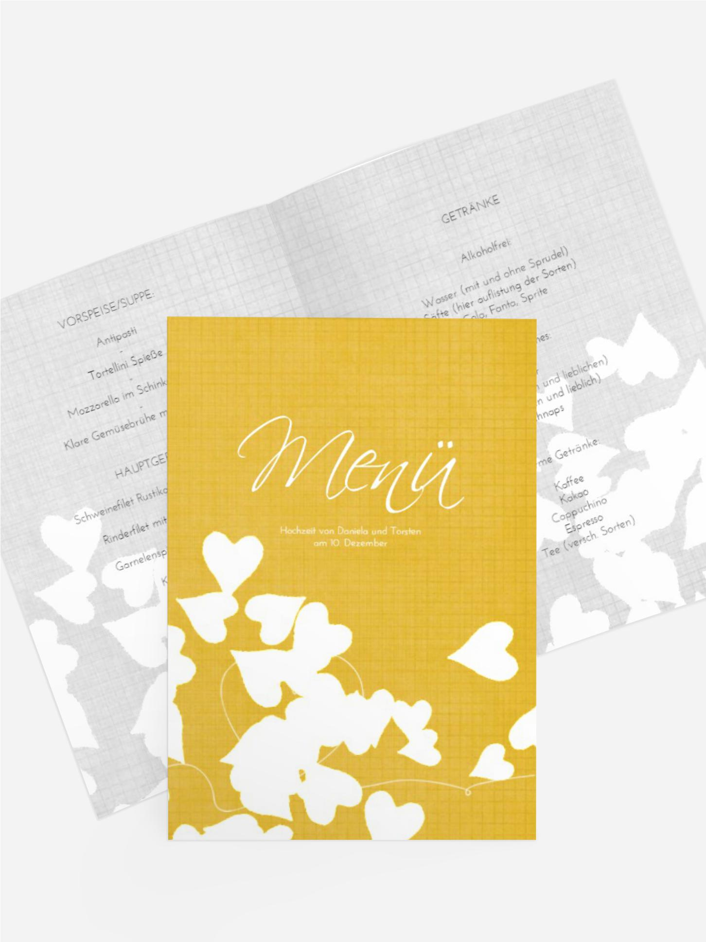 Menükarte ewiges Band