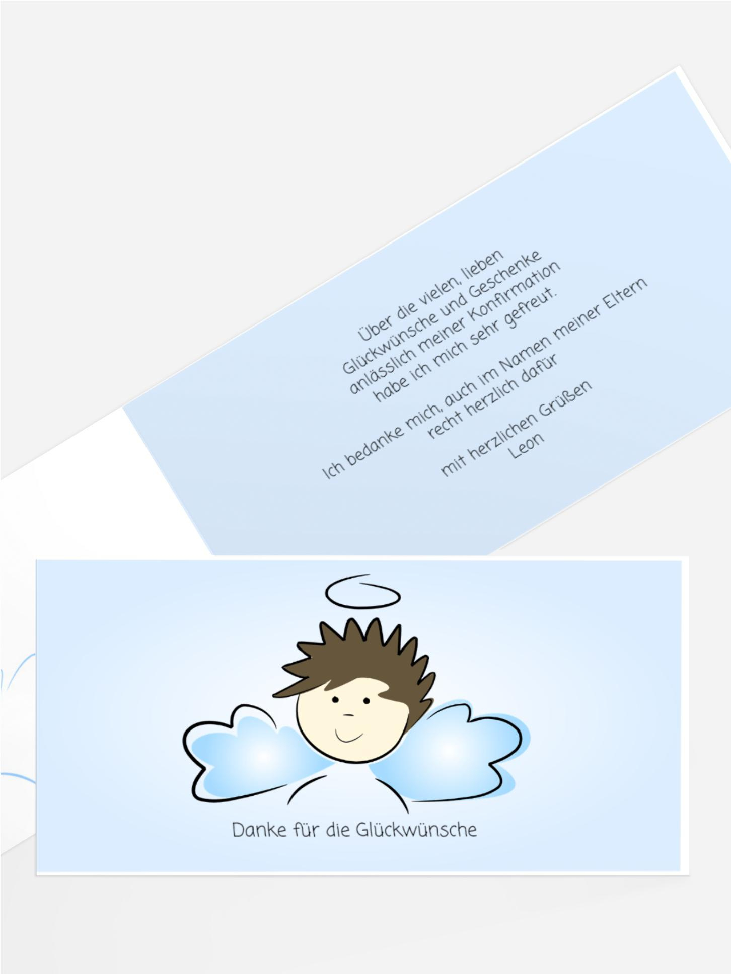 Dankeskarte Konfirmation Engelchen Jungs