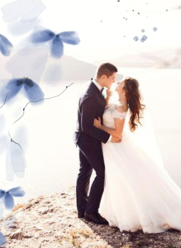 Fotomagnete zur Hochzeit Aquarell Blätter