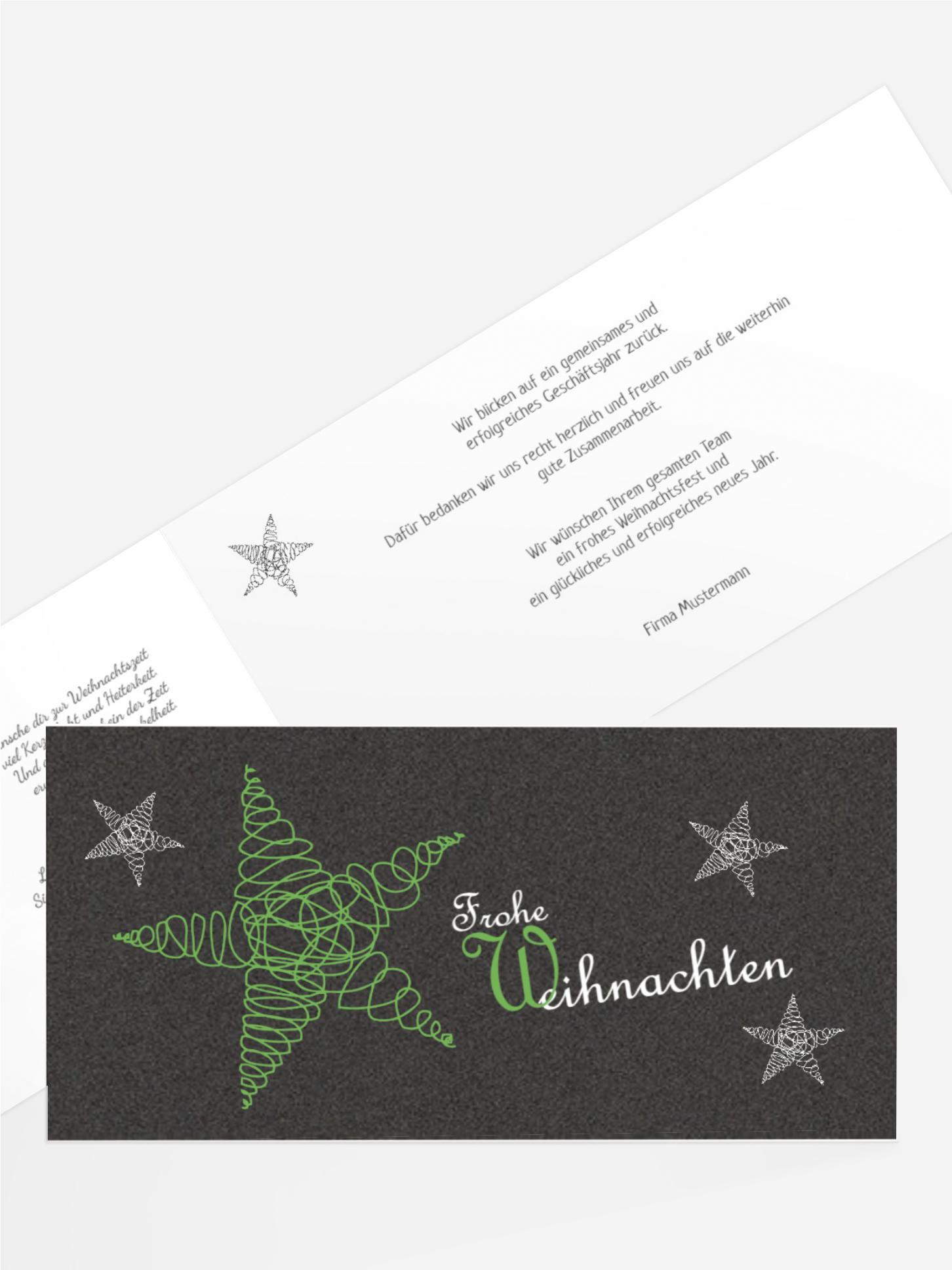 Weihnachten Grußkarte Geschäftlich Curly Star