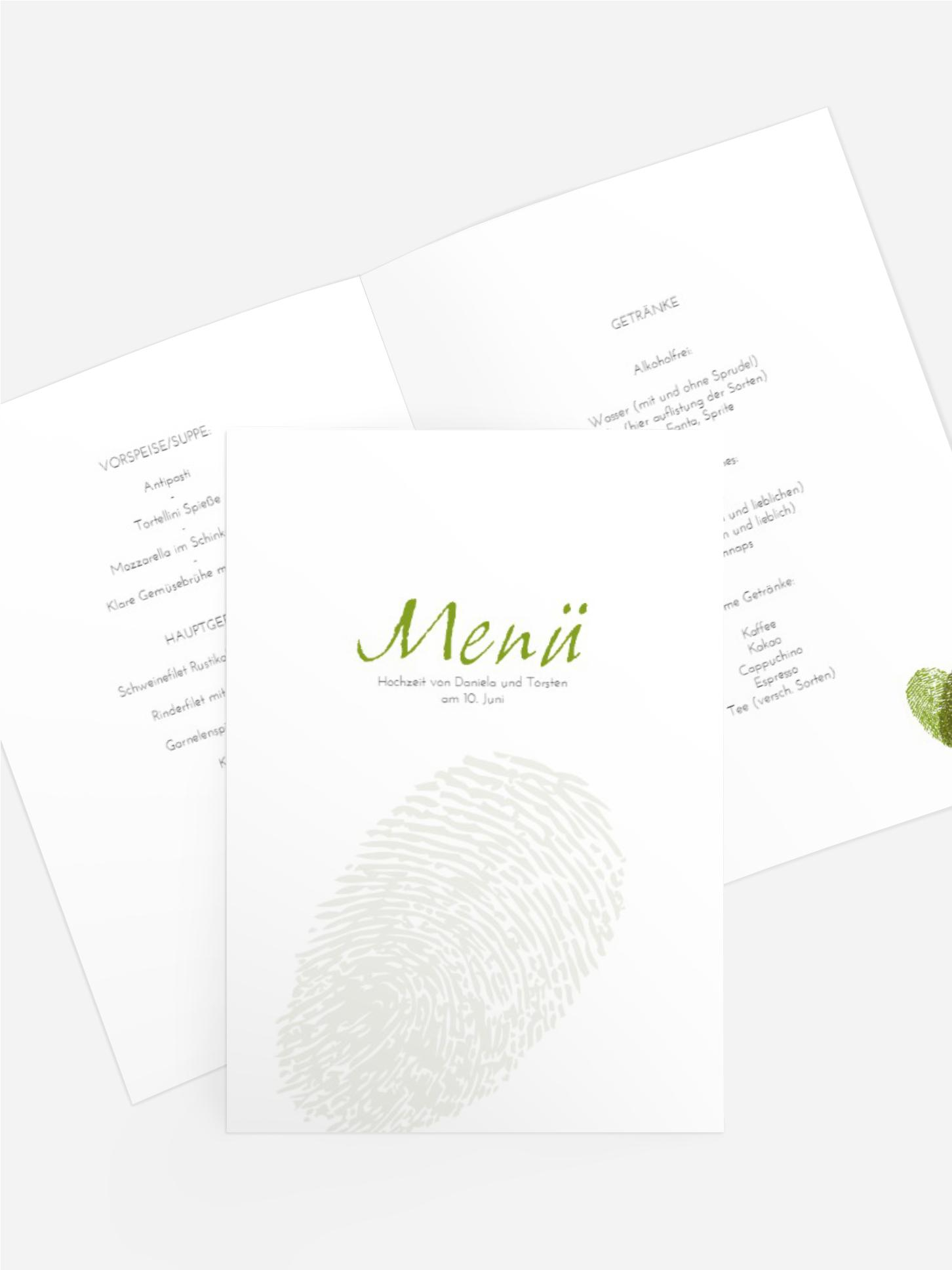 Menükarte Fingerprint