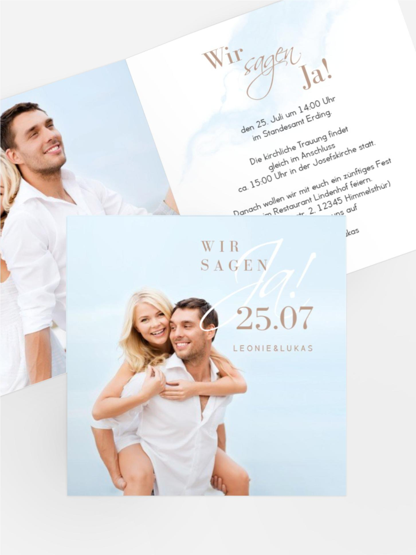 Hochzeitseinladung Wolkig schön