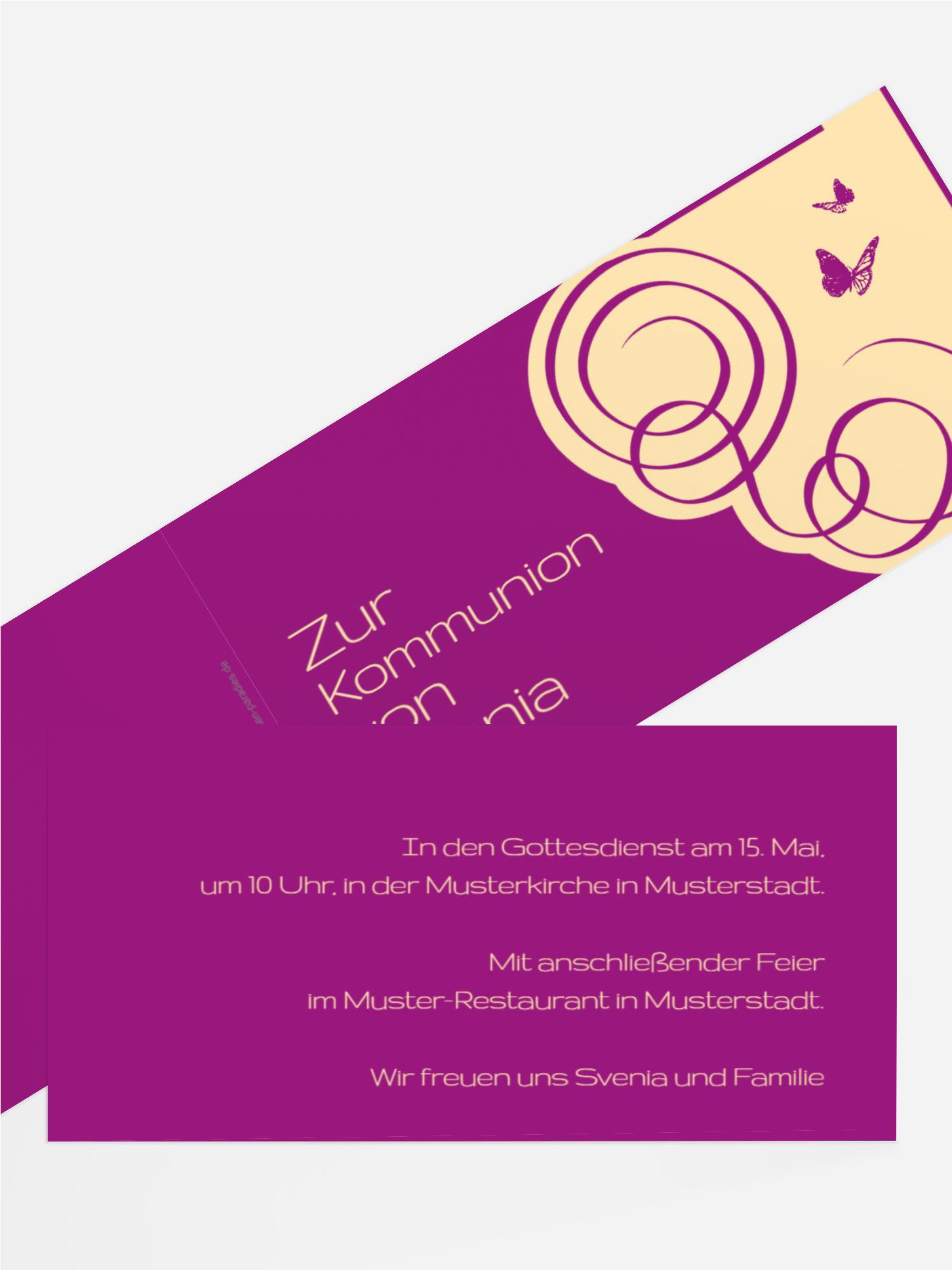 Kommunionseinladung Butterfly