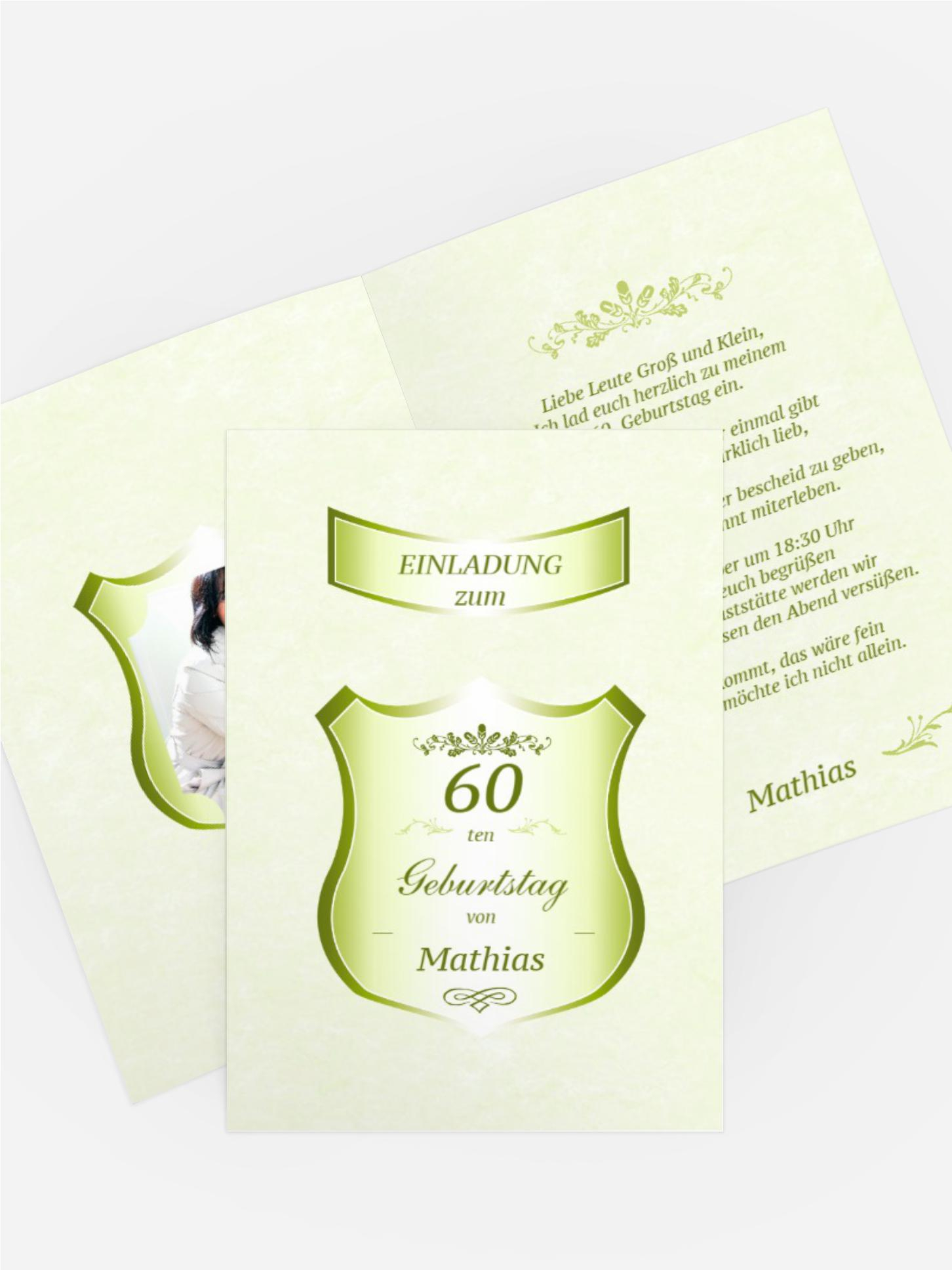 Geburtstagseinladung 60 label Foto