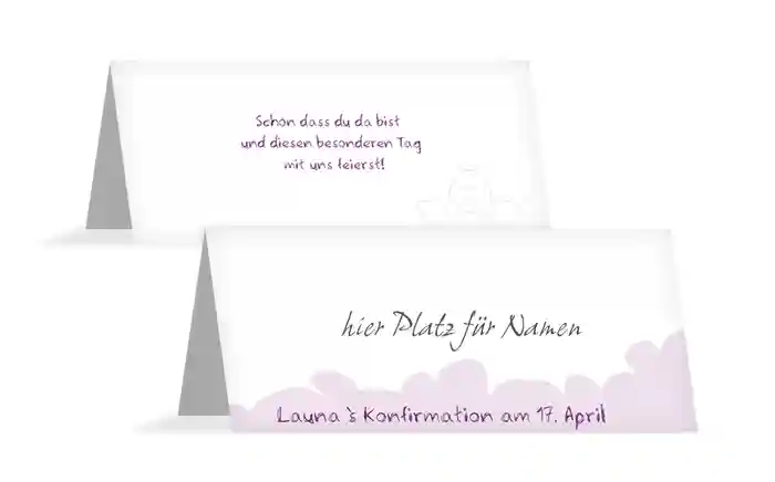 Tischkarte Konfirmation Engelchen Mädchen