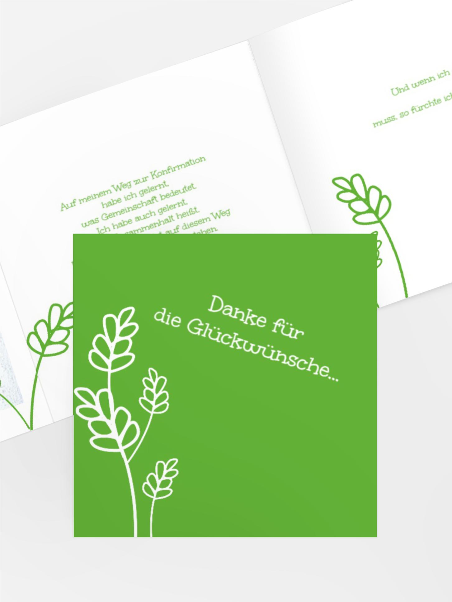 Dankeskarte Konfirmation Gräser