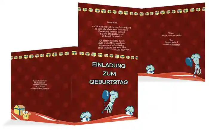 Geburtstagseinladung Piratenabenteuer
