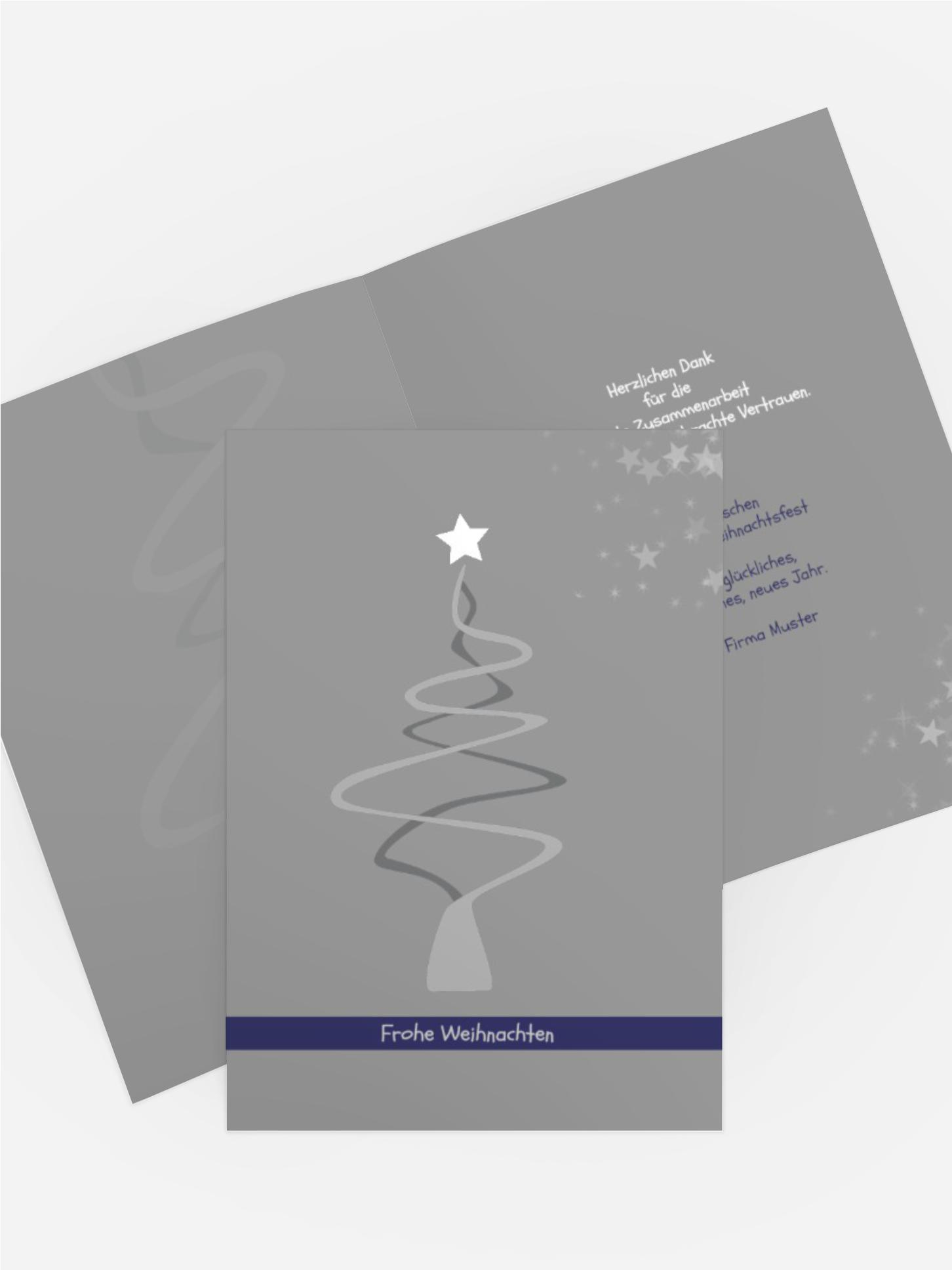 Weihnachtsgrußkarte Geschäft Schnörkelbaum