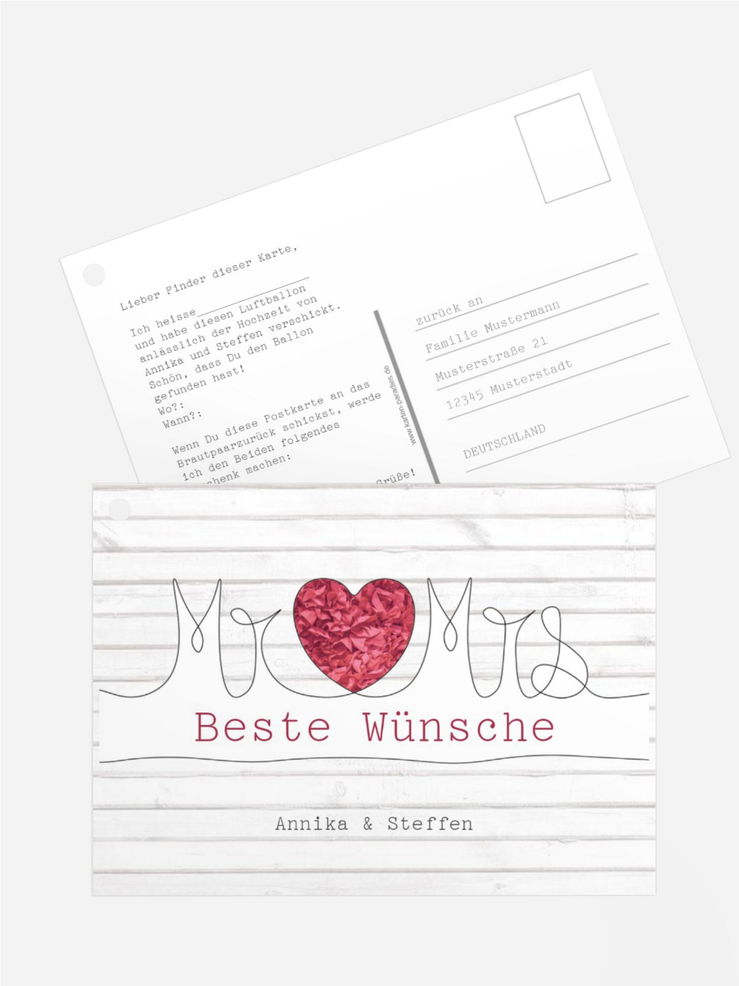 Ballonkarte zur Hochzeit Mr&Mrs Ballonkarte zur Hochzeit Mr&Mrs