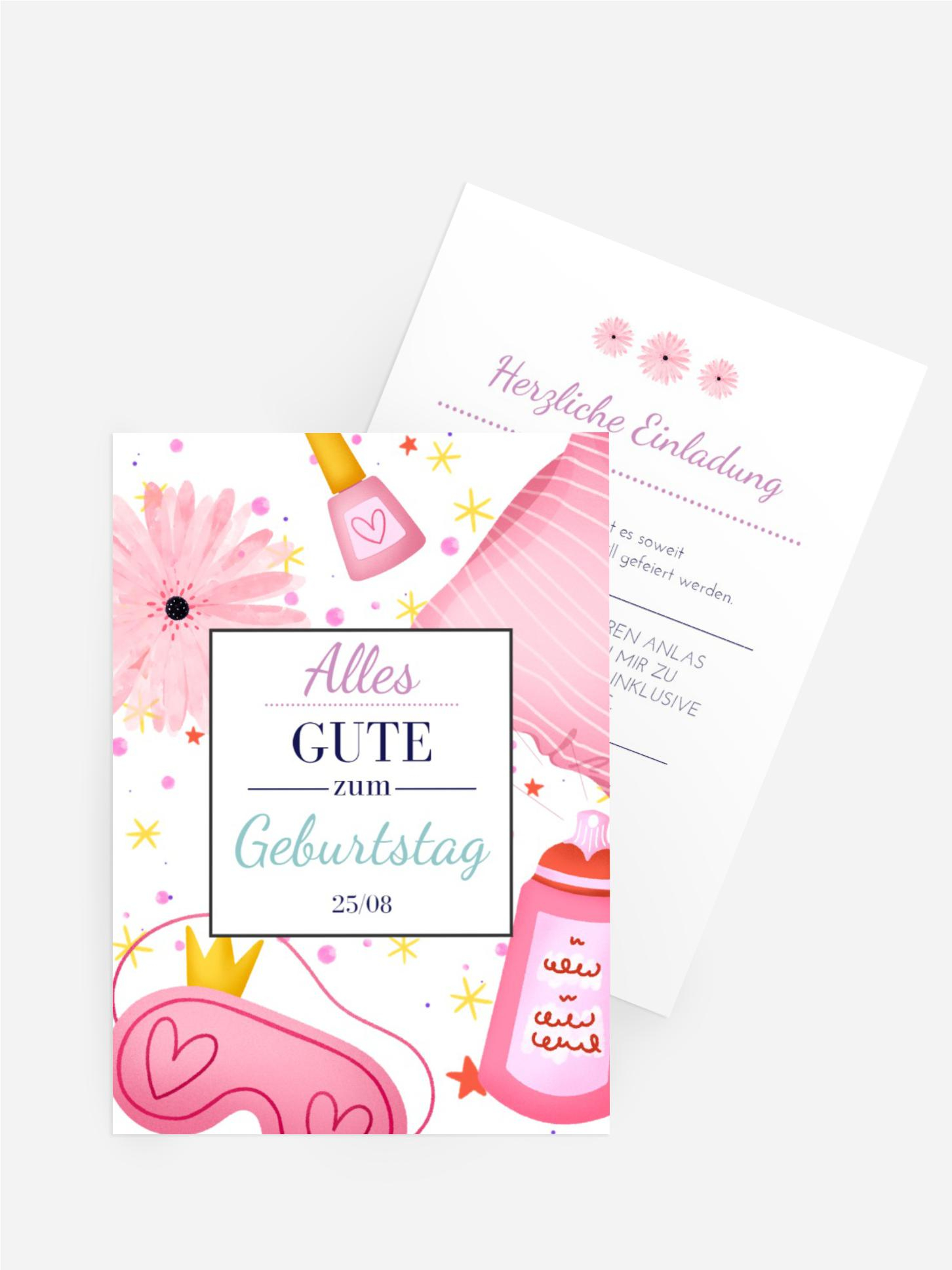 Jugendliche Geburtstagseinladung Mädchen Set Jugendliche Geburtstagseinladung Mädchen Set